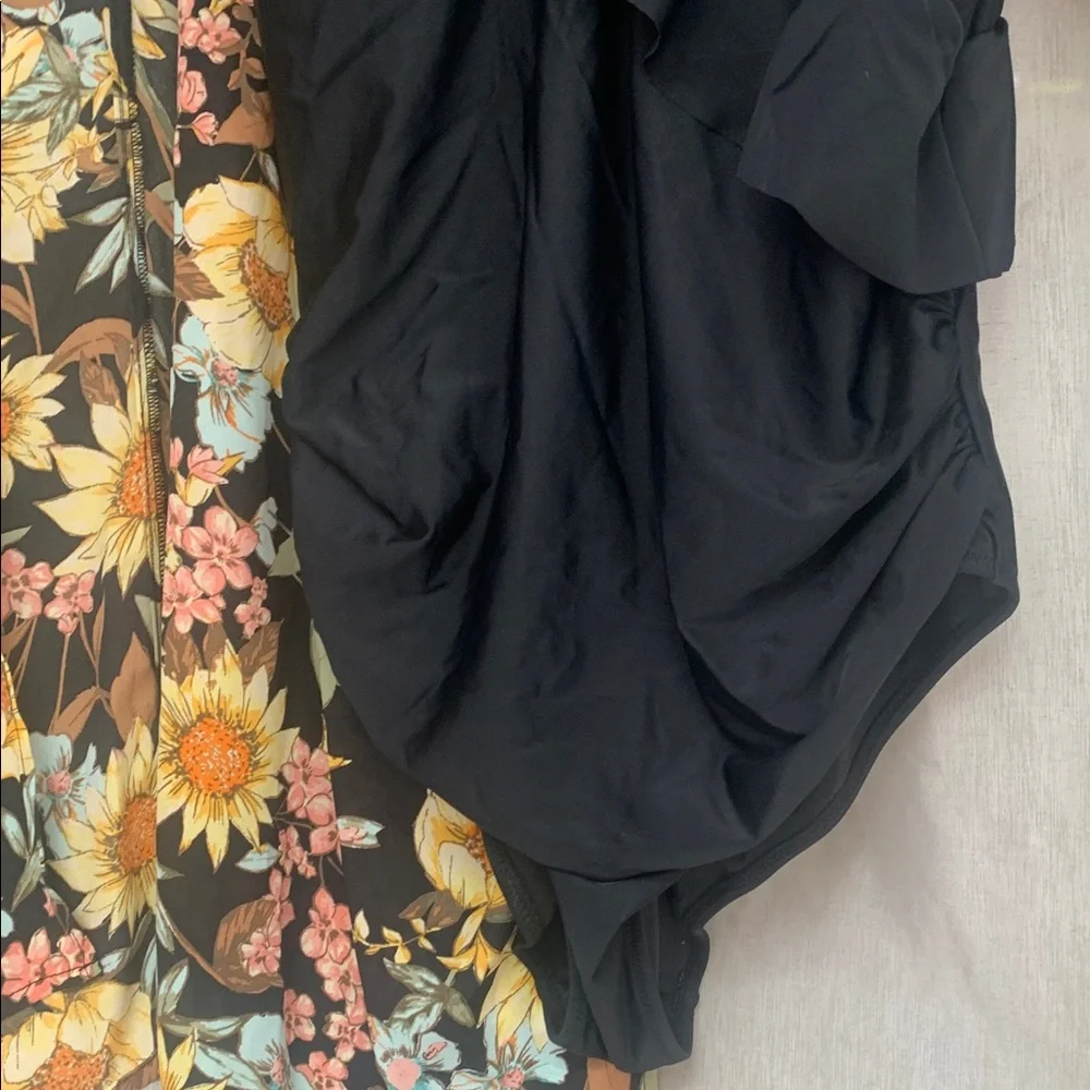 Women’s Black Ruffled One-Piece Swimsuit